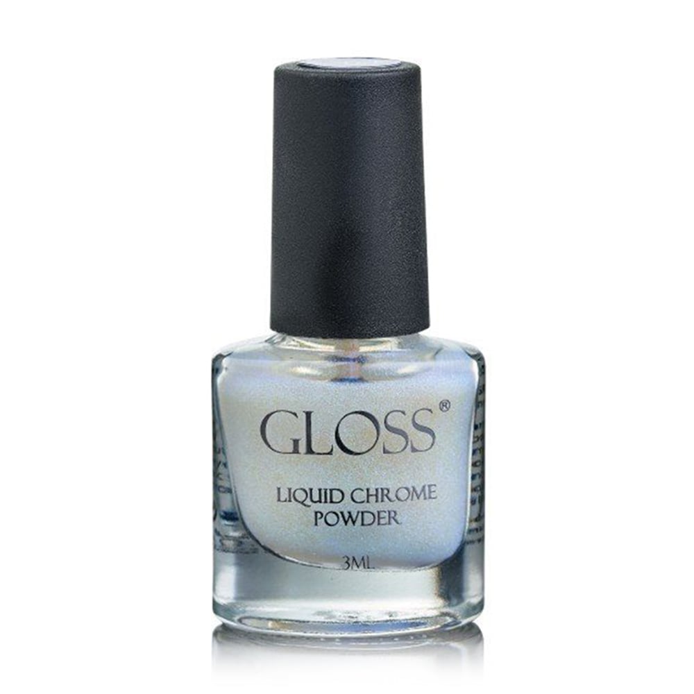 Уцінка! Рідка втирка для нігтів Gloss Liquid Chrome Powder 001, 3 мл